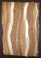 Design based on Mbuti bark-cloth, drawn with Potassium Permanganate, lemon-juice and ink