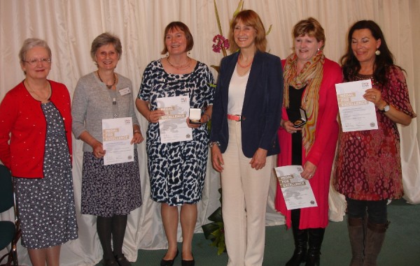 Margaret Walker, Janet Edmonds, Me, Beth French, Jill Harden (Floristry Award Winner),  and Jill Booker, Floristry Tutor.