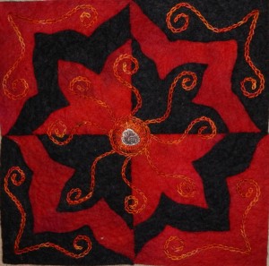Counter-change design in felt