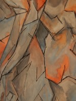 Water-colour of fossil rock, detail