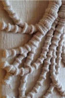 Wrapping over crochet-cotton, on khadi silk.